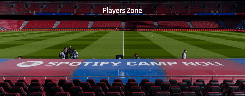 langside plasser Players Zone på Camp Nou