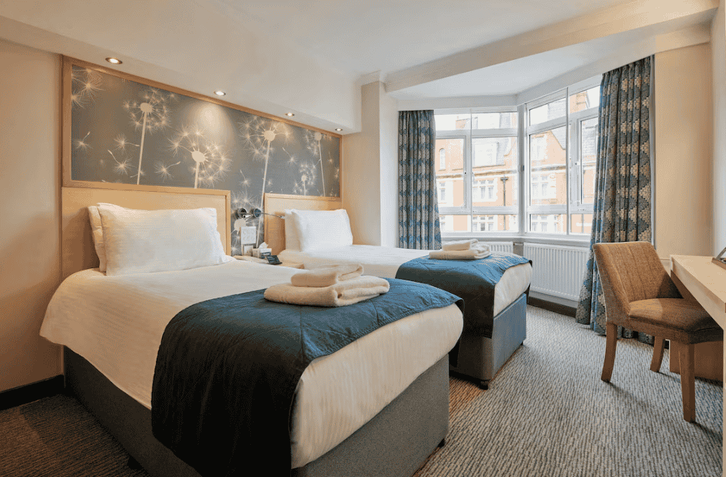 Twin-rom med to senger på Bedford Hotel London i Bloomsbury