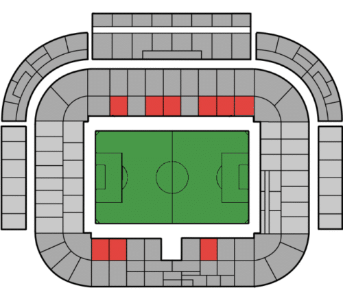 Langside plasser på Old trafford - Tier 1